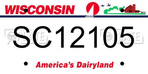 SC12105 Wisconsin License Plate