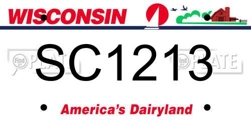 SC1213 Wisconsin License Plate