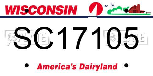 SC17105 Wisconsin License Plate