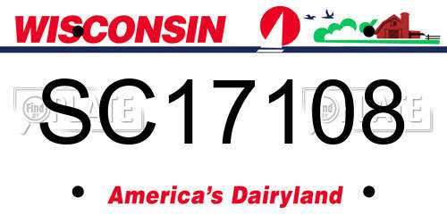 SC17108 Wisconsin License Plate