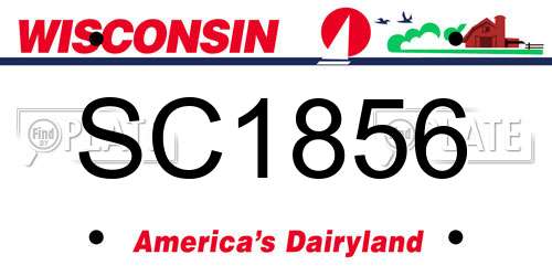 SC1856 Wisconsin License Plate