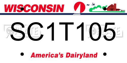 SC1T105 Wisconsin License Plate