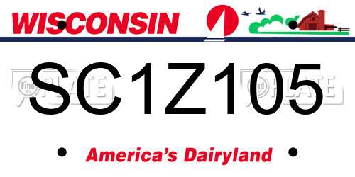 SC1Z105 Wisconsin License Plate