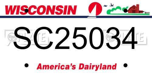 SC25034 Wisconsin License Plate