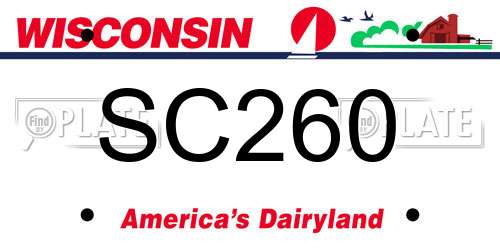 SC260 Wisconsin License Plate
