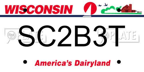 SC2B3T Wisconsin License Plate