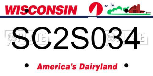 SC2S034 Wisconsin License Plate