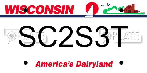 SC2S3T Wisconsin License Plate