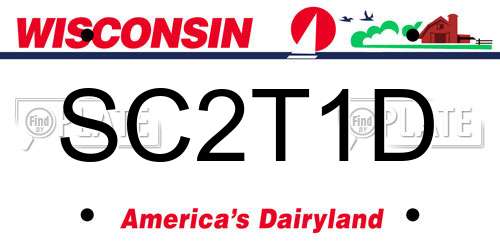 SC2T1D Wisconsin License Plate