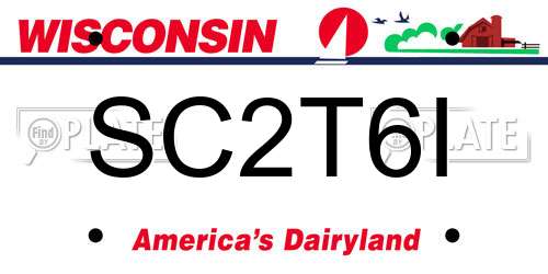SC2T6I Wisconsin License Plate