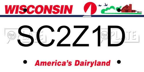 SC2Z1D Wisconsin License Plate