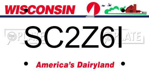 SC2Z6I Wisconsin License Plate