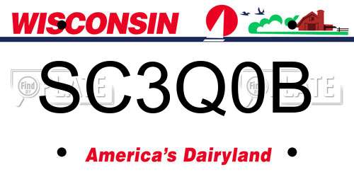 SC3Q0B Wisconsin License Plate