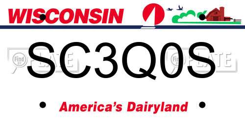 SC3Q0S Wisconsin License Plate