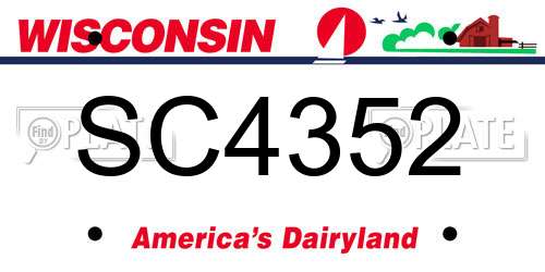 SC4352 Wisconsin License Plate