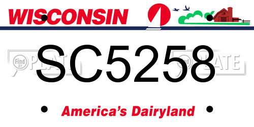 SC5258 Wisconsin License Plate
