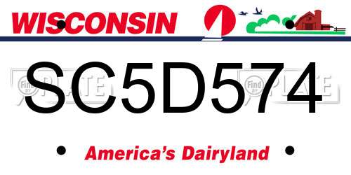 SC5D574 Wisconsin License Plate