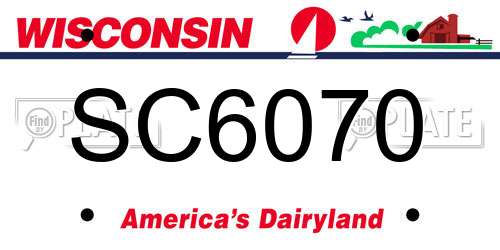 SC6070 Wisconsin License Plate