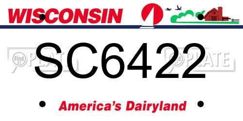 SC6422 Wisconsin License Plate
