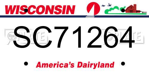 SC71264 Wisconsin License Plate