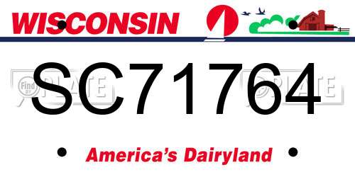 SC71764 Wisconsin License Plate