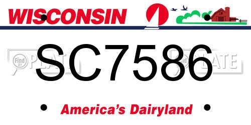 SC7586 Wisconsin License Plate