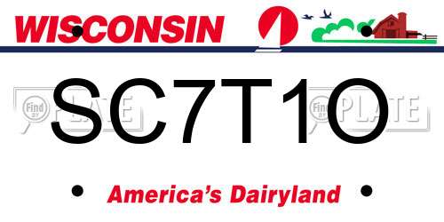 SC7T1O Wisconsin License Plate