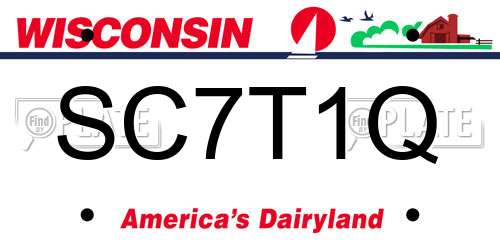 SC7T1Q Wisconsin License Plate