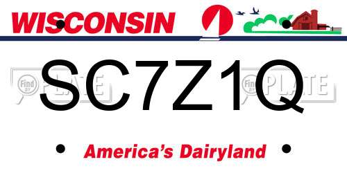 SC7Z1Q Wisconsin License Plate