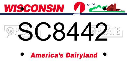 SC8442 Wisconsin License Plate