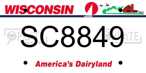SC8849 Wisconsin License Plate