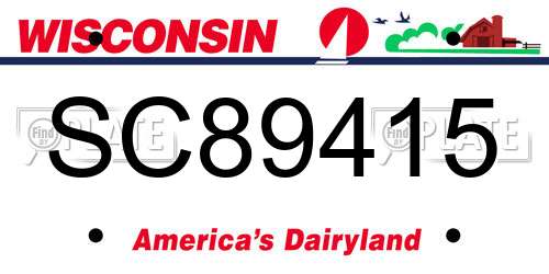 SC89415 Wisconsin License Plate