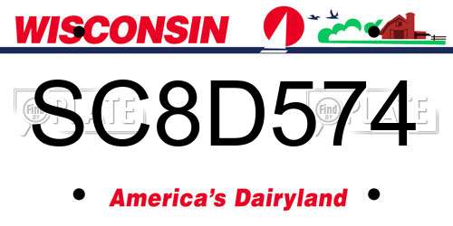 SC8D574 Wisconsin License Plate