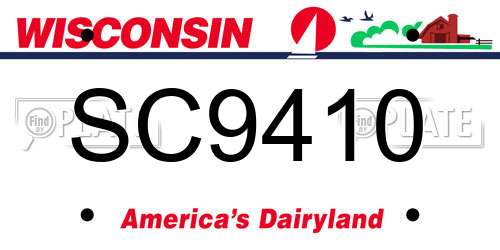 SC9410 Wisconsin License Plate