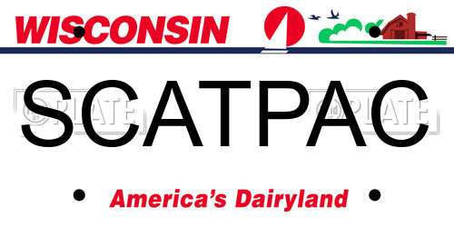SCATPAC Wisconsin License Plate