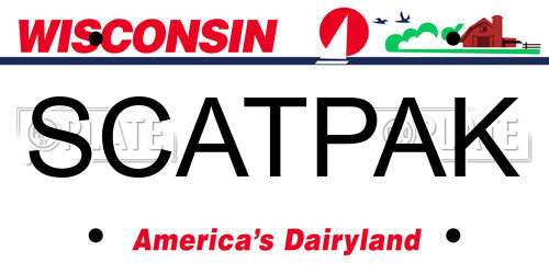 SCATPAK Wisconsin License Plate