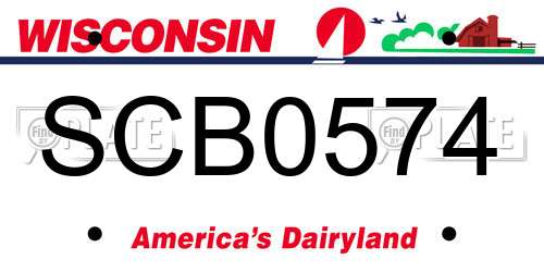 SCB0574 Wisconsin License Plate