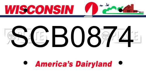 SCB0874 Wisconsin License Plate
