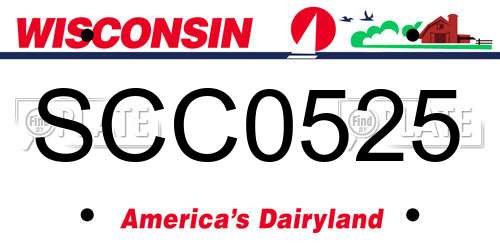 SCC0525 Wisconsin License Plate