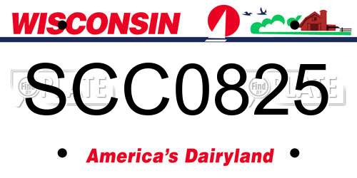 SCC0825 Wisconsin License Plate