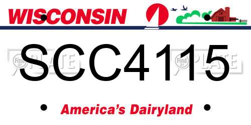 SCC4115 Wisconsin License Plate