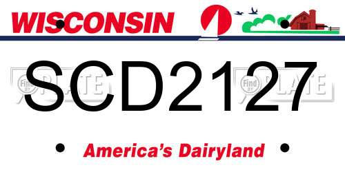 SCD2127 Wisconsin License Plate