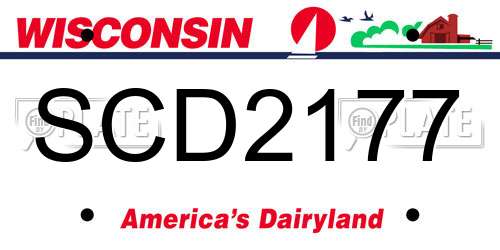 SCD2177 Wisconsin License Plate