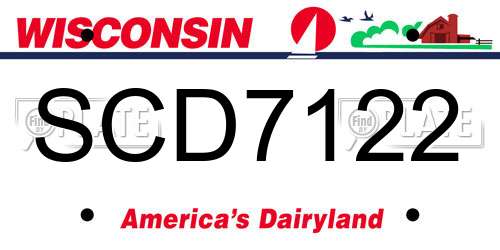 SCD7122 Wisconsin License Plate