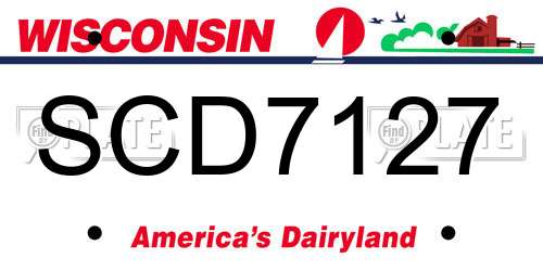 SCD7127 Wisconsin License Plate