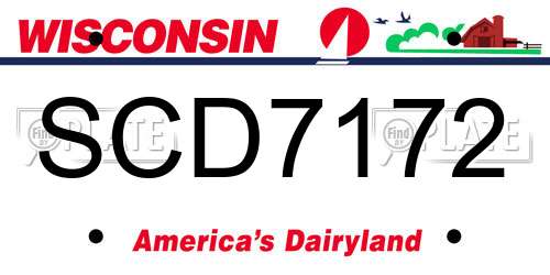 SCD7172 Wisconsin License Plate