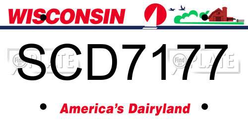 SCD7177 Wisconsin License Plate