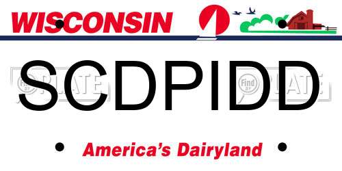 SCDPIDD Wisconsin License Plate