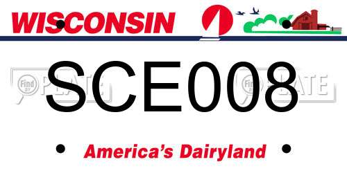 SCE008 Wisconsin License Plate