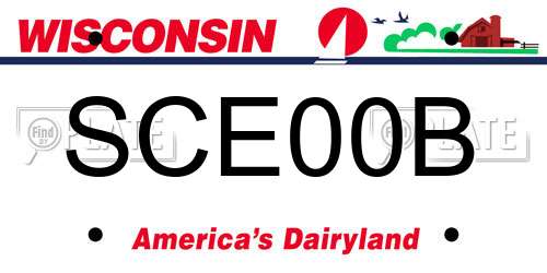 SCE00B Wisconsin License Plate